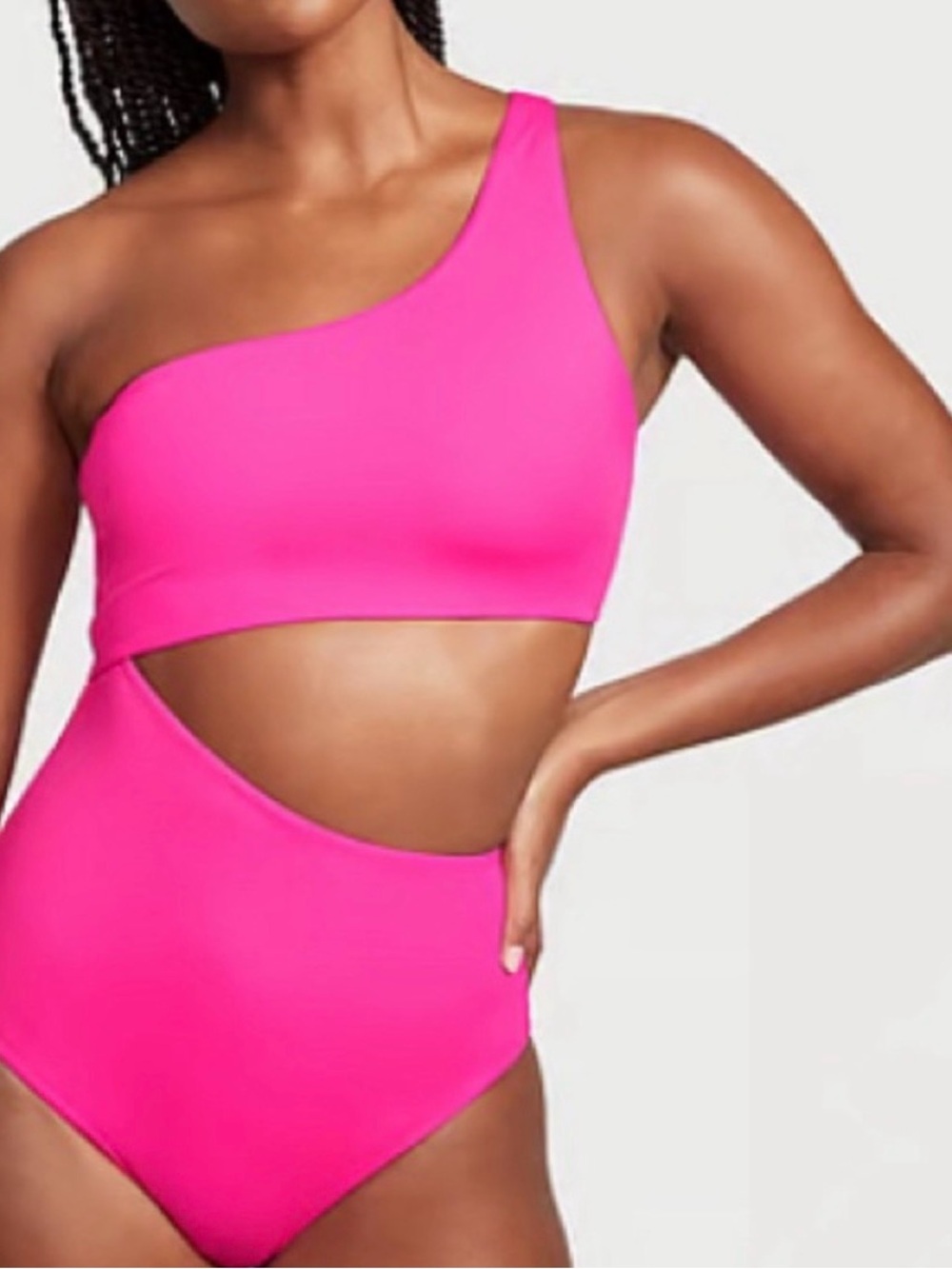 Victoria's Secret Hot Pink One-Shoulder Cutout One-Piece Swimsuit